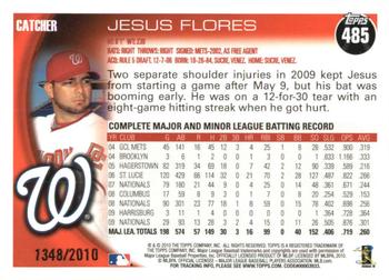 2010 Topps - Gold #485 Jesus Flores Back