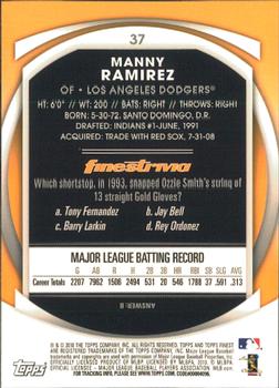 2010 Finest #37 Manny Ramirez Back