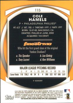 2010 Finest #115 Cole Hamels Back