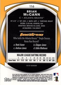 2010 Finest #116 Brian McCann Back
