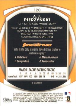 2010 Finest #120 A.J. Pierzynski Back