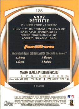 2010 Finest #125 Andy Pettitte Back