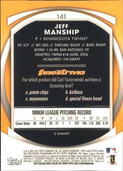 2010 Finest #141 Jeff Manship Back
