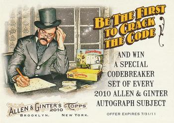 2010 Topps Allen & Ginter #NNO Codebreaker Set Contest Card Front