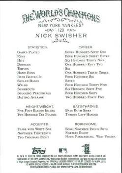 2010 Topps Allen & Ginter #120 Nick Swisher Back