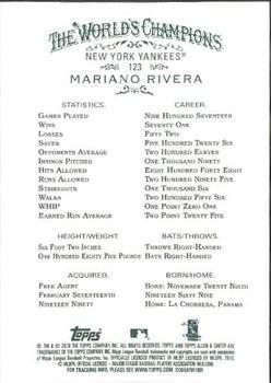 2010 Topps Allen & Ginter #123 Mariano Rivera Back