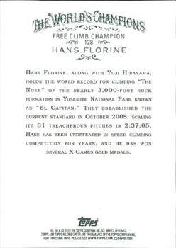 2010 Topps Allen & Ginter #128 Hans Florine Back