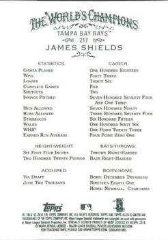 2010 Topps Allen & Ginter #217 James Shields Back