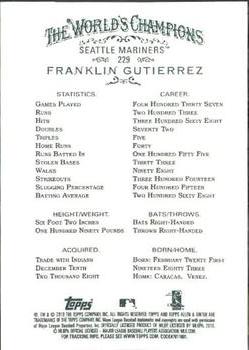 2010 Topps Allen & Ginter #229 Franklin Gutierrez Back