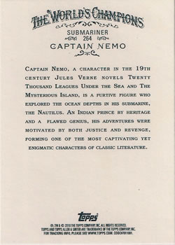 2010 Topps Allen & Ginter #264 Captain Nemo Back