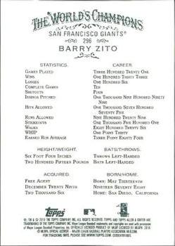 2010 Topps Allen & Ginter #296 Barry Zito Back