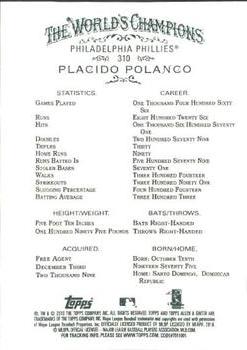 2010 Topps Allen & Ginter #310 Placido Polanco Back