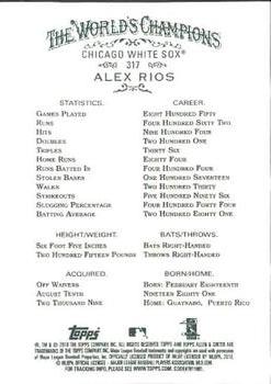 2010 Topps Allen & Ginter #317 Alex Rios Back