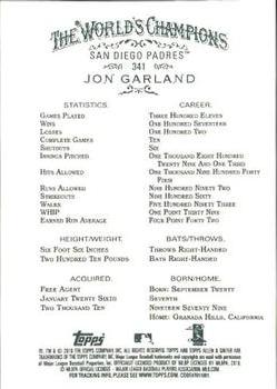 2010 Topps Allen & Ginter #341 Jon Garland Back