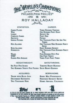 2010 Topps Allen & Ginter #96 Roy Halladay Back