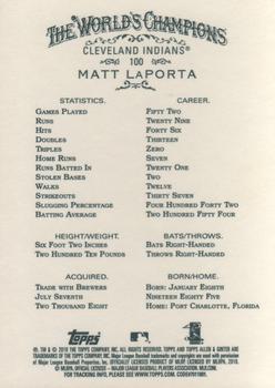 2010 Topps Allen & Ginter #100 Matt LaPorta Back