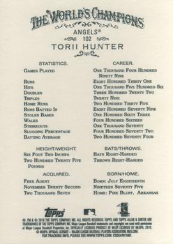 2010 Topps Allen & Ginter #102 Torii Hunter Back