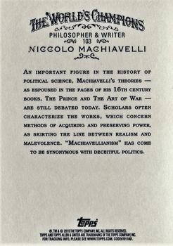 2010 Topps Allen & Ginter #103 Niccolo Machiavelli Back
