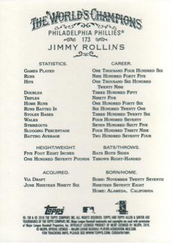 2010 Topps Allen & Ginter #173 Jimmy Rollins Back