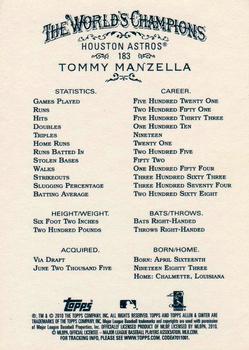 2010 Topps Allen & Ginter #183 Tommy Manzella Back