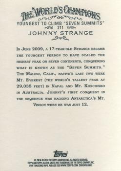 2010 Topps Allen & Ginter #211 Johnny Strange Back