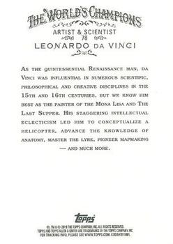 2010 Topps Allen & Ginter #78 Leonardo da Vinci Back