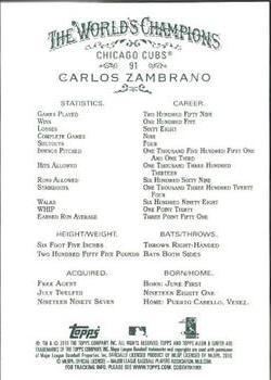 2010 Topps Allen & Ginter #91 Carlos Zambrano Back