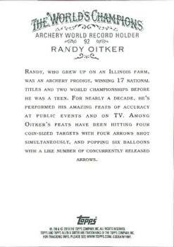 2010 Topps Allen & Ginter #92 Randy Oitker Back