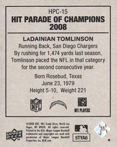 2008 Upper Deck Goudey - Hit Parade of Champions #HPC-15 LaDainian Tomlinson Back