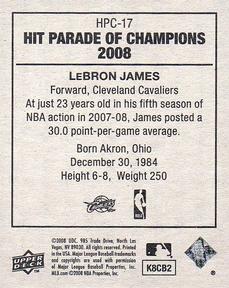 2008 Upper Deck Goudey - Hit Parade of Champions #HPC-17 LeBron James Back
