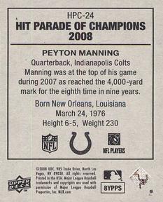 2008 Upper Deck Goudey - Hit Parade of Champions #HPC-24 Peyton Manning Back
