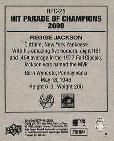 2008 Upper Deck Goudey - Hit Parade of Champions #HPC-25 Reggie Jackson Back