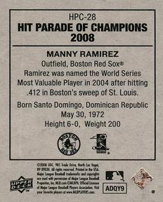 2008 Upper Deck Goudey - Hit Parade of Champions #HPC-28 Manny Ramirez Back