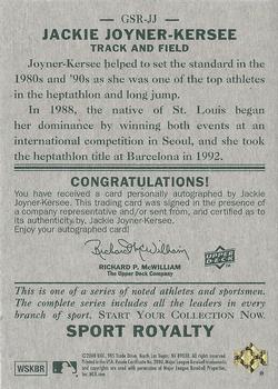 2008 Upper Deck Goudey - Sport Royalty Autographs #GSR-JJ Jackie Joyner-Kersee Back