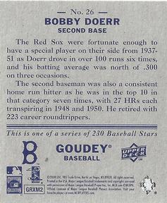 2008 Upper Deck Goudey - Mini Blue Backs #26 Bobby Doerr Back
