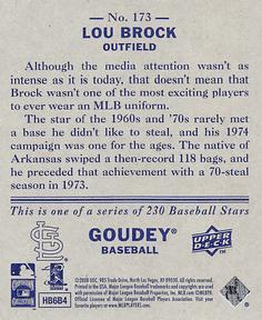 2008 Upper Deck Goudey - Mini Blue Backs #173 Lou Brock Back