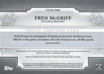 2014 Topps Triple Threads - Relic Autographs #TTAR-FM2 Fred McGriff Back