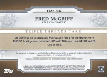 2014 Topps Triple Threads - Relic Autographs Gold #TTAR-FM2 Fred McGriff Back
