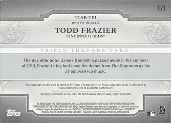 2014 Topps Triple Threads - Relic Autographs Printing Plates Magenta #TTAR-TF1 Todd Frazier Back