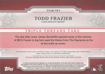 2014 Topps Triple Threads - Relic Autographs Ruby #TTAR-TF1 Todd Frazier Back