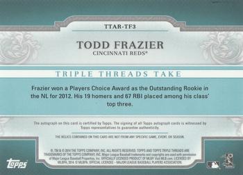 2014 Topps Triple Threads - Relic Autographs Sapphire #TTAR-TF3 Todd Frazier Back