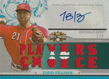 2014 Topps Triple Threads - Relic Autographs Sapphire #TTAR-TF3 Todd Frazier Front