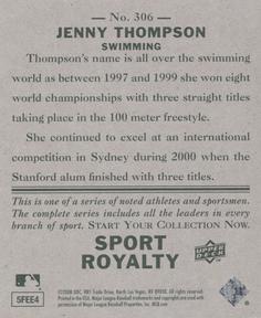 2008 Upper Deck Goudey - Mini Green Backs #306 Jenny Thompson Back