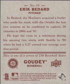 2008 Upper Deck Goudey - Mini Red Backs #15 Erik Bedard Back