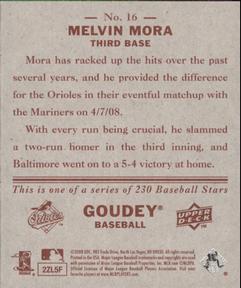 2008 Upper Deck Goudey - Mini Red Backs #16 Melvin Mora Back