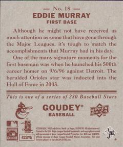 2008 Upper Deck Goudey - Mini Red Backs #18 Eddie Murray Back