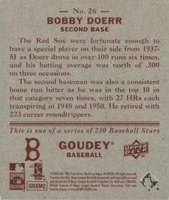2008 Upper Deck Goudey - Mini Red Backs #26 Bobby Doerr Back