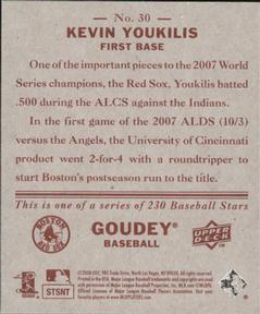 2008 Upper Deck Goudey - Mini Red Backs #30 Kevin Youkilis Back