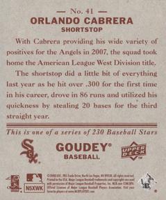 2008 Upper Deck Goudey - Mini Red Backs #41 Orlando Cabrera Back