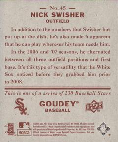 2008 Upper Deck Goudey - Mini Red Backs #45 Nick Swisher Back